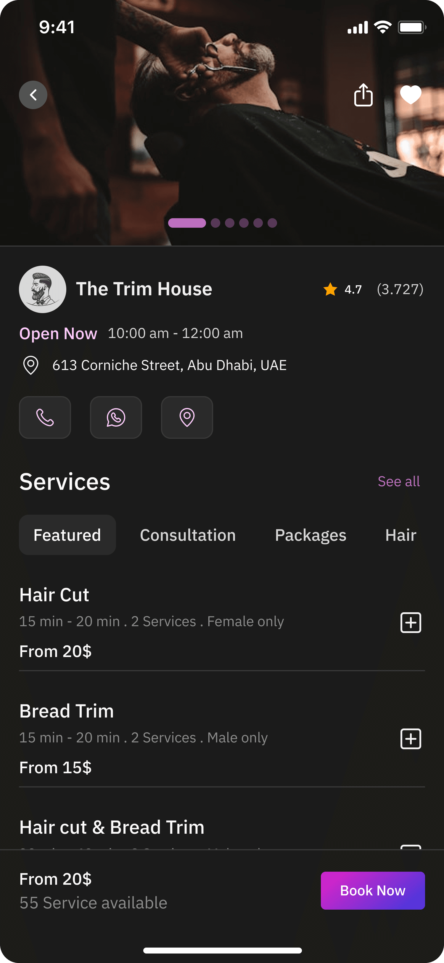 Barberita App Screen 2